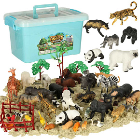 Figurky zvířat zvířata zoo safari farma příslušenství krabice 59 ks. Figurky zvířat zvířata zoo safari farma příslušenství krabice 59 ks.