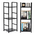 Modern wooden shelf, metal frame LOFT, 3 shelves, black ModernHome