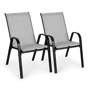 Set of 2 Garden Chairs for Terrace or Balcony Light Grey MultiGarden Set of 2 Garden Chairs for Terrace or Balcony Light Grey MultiGarden