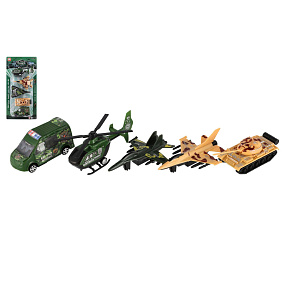 Vojenská sada dopravní prostředky 5ks plast 11-16cm na kartě