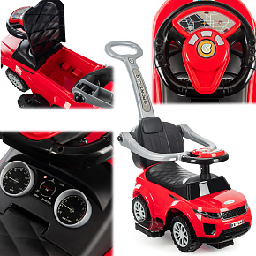 Lebula jezdítko chodítko 3v1 autíčko pro děti velké auto klakson hudba červené