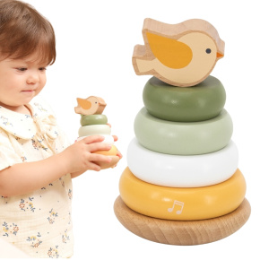 VIGA PolarB Dřevěná Vzdělávací Pyramidka - Ptáček