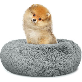 Universal plush bed for dogs and cats, 40 cm - light gray