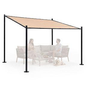 Pergola ogrodowa tarasowa 3x3 m stalowa altana zadaszenie beżowa MultiGarden Pergola ogrodowa tarasowa 3x3 m stalowa altana zadaszenie beżowa MultiGarden