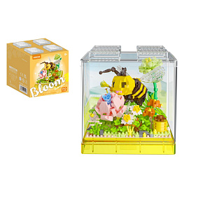 Stavebnice mini KOCO Včelka plast 668ks v krabičce 11x12x11cm