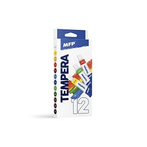 Temperové barvy 12 ks 12ml v krabičce 10x25x2cm