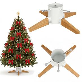 Stojan na vánoční stromek dřevěný kovový bílý podstavec pod stromek rustikální 2,5 m Stojan na vánoční stromek dřevěný kovový bílý podstavec pod stromek rustikální 2,5 m