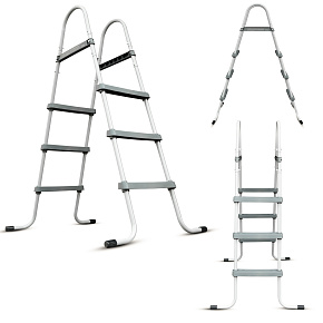 Oboustranný kovový žebřík do bazénu o výšce až 107 cm Oboustranný kovový žebřík do bazénu o výšce až 107 cm