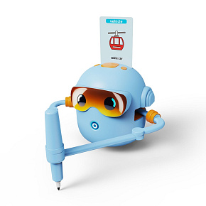 Interaktivní vzdělávací hračka robot učení kreslení kartičky fixy modrá