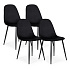 Set of 4 Velvet Chairs for Dining and Living Room Black ModernHome