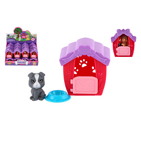 Domeček s mazlíčkem s doplňkem plast 6x7cm 2 druhy 24ks v boxu Domeček s mazlíčkem s doplňkem plast 6x7cm 2 druhy 24ks v boxu