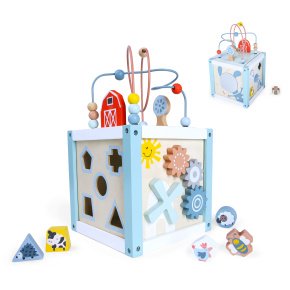 Wooden educational cube sorter + blocks ECOTOYS