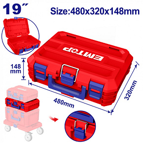 Kufr / box nářadí 19" Š-48/V-14,8/H-32cm stohovatelný Kufr / box nářadí 19" Š-48/V-14,8/H-32cm stohovatelný