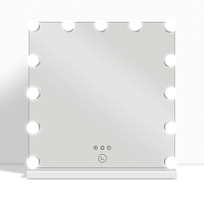Lux Vanity LV-2676: 13 Dimmable LED Bulbs Square Hollywood Vanity Mirror - 80 x 80cm 