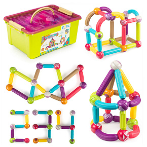 Lebula magnetické stavebnice sada pro děti 46 ks barevné tyčinky