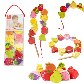 CLASSIC WORLD Dřevěné Kostky na Navlékání Ovoce 13 ks. CLASSIC WORLD Dřevěné Kostky na Navlékání Ovoce 13 ks.
