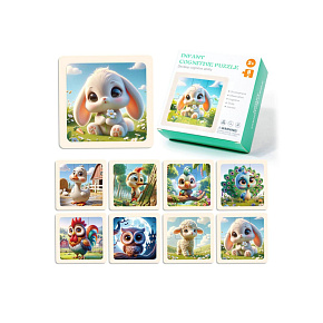 Puzzle dřevěné farma 8 ks v krabičce 10,5x10x4cm Puzzle dřevěné farma 8 ks v krabičce 10,5x10x4cm