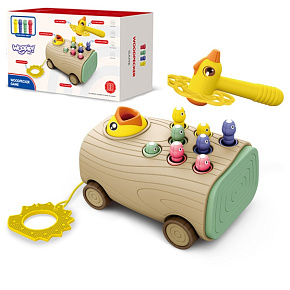 WOOPIE Dovednostní Hra Datel Zatloukání Červů 3v1 Vozík Tahací pro Kojence WOOPIE Dovednostní Hra Datel Zatloukání Červů 3v1 Vozík Tahací pro Kojence