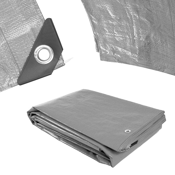 Plachta Procraft ST6x8 200g/m2 nepromokavá s oky 6x8 m stříbrná