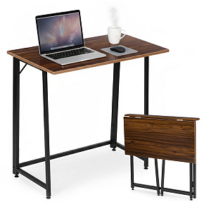 Skládací počítačový stůl 80x45 cm stolek pod notebook loft tmavý ořech ModernHome Skládací počítačový stůl 80x45 cm stolek pod notebook loft tmavý ořech ModernHome