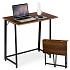 Skládací počítačový stůl 80x45 cm stolek pod notebook loft tmavý ořech ModernHome