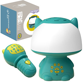 WOOPIE Multifunkční Lampička RGB Bluetooth Reproduktor Karaoke Modulátor Hlasu SD Karta AUX Tyrkysová