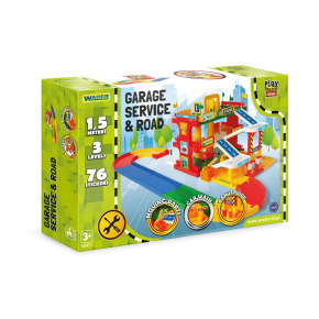 Garáž servis 3 patra + dráha 1,5m plast v krabici 59x40x15cm  Wader