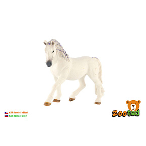Kůň domácí bělouš zooted plast 13cm Kůň domácí bělouš zooted plast 13cm
