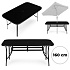 Garden Table 160×90 cm Tempered Glass with Parasol Hole, Black, MultiGarden