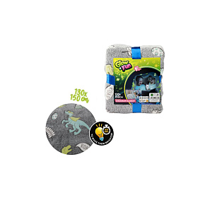 Deka Dinosaurus svítící ve tmě plyš 130x150cm šedivá