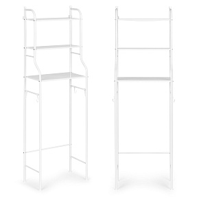 Tall Bathroom WC Shelf Over Toilet 3 Tiers Aluminium Frame