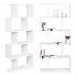 Modern checkered shelf for the living room with 5 shelves for books white