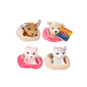 Zvířátko v pelíšku plyš 4 druhy 11x10cm 2m+