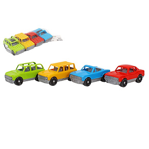 Sada aut/autíček 4ks plast na volný chod v síťce 20x4x10cm 18m+ Sada aut/autíček 4ks plast na volný chod v síťce 20x4x10cm 18m+