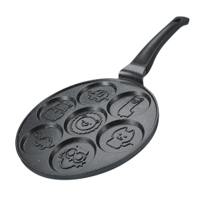 Herzberg HG-CP267ANL: 26cm Pánev na palačinky a crepes s mramorovým povrchem - 7 roztomilých zvířat Herzberg HG-CP267ANL: 26cm Pánev na palačinky a crepes s mramorovým povrchem - 7 roztomilých zvířat