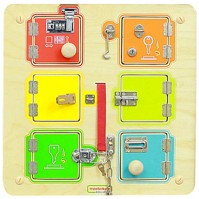 MASTERKIDZ Nauka Otevírání a Zavírání Zámků Nástěnná Manipulační Tabule MASTERKIDZ Nauka Otevírání a Zavírání Zámků Nástěnná Manipulační Tabule