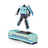 Kovový robot rozložitelný lokomotiva modrá
