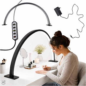 Kosmetická LED lampa bez stínů stolní na manikúru nehtů oblouk černá