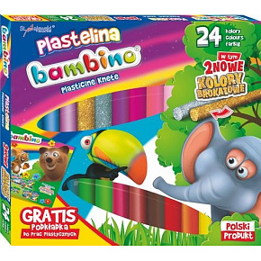 Plastelína bambino 24 barev + podložka pro výtvarné práce