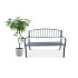 Garden bench with backrest, park bench for terrace and balcony, metal construction, graphite