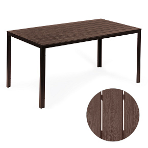 Zahradní stůl pro 6 osob 156x78 cm polywood nábytek na terasu hnědý MultiGarden Zahradní stůl pro 6 osob 156x78 cm polywood nábytek na terasu hnědý MultiGarden