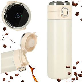 Termohrnek s náustkem termoska LED 350ml béžová Termohrnek s náustkem termoska LED 350ml béžová