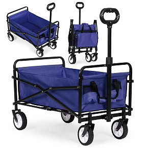 Beach transport garden trolley, foldable, blue, 48x90 cm, MultiGarden