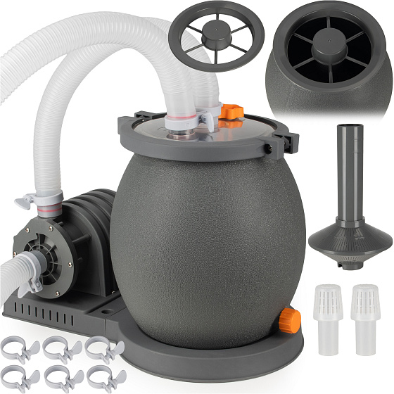 Písková filtrace pro bazén Bestway Intex. Výkon 4542 l/h 100 W + hadice