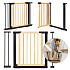 Safety gate barrier, 74-100 cm, for stairs and doors, metal and wood, additional panels, ECOTOYS
