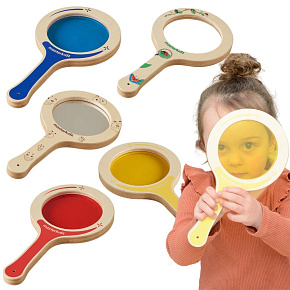 MASTERKIDZ 5 Dřevěných Paletek Lupy s Barevnými Čočkami