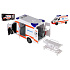 Auto ambulance plast 26cm s lehátkem na setrvačník se světlem se zvukem v krabici 37x18x11,5cm
