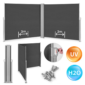 Double Side Awning 300x300x180 cm, Sunshade Privacy Screen, Anthracite, MultiGarden Double Side Awning 300x300x180 cm, Sunshade Privacy Screen, Anthracite, MultiGarden