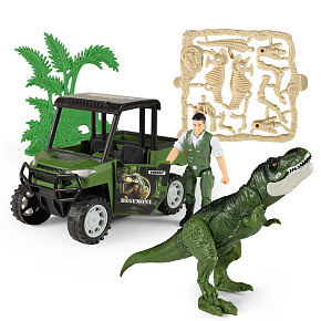 Sada dino park s autem a dinosaurem se zvukem