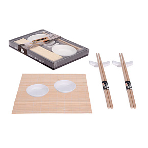 Sushi set porcelán / bambus sada 7 ks bílá Sushi set porcelán / bambus sada 7 ks bílá